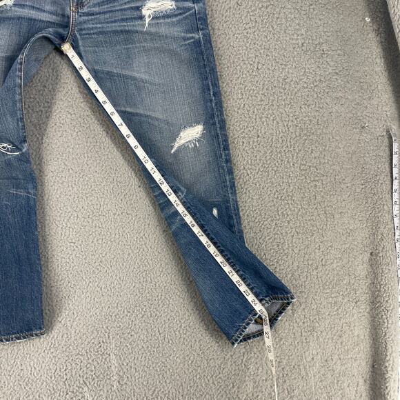 Adriano Goldschmied Jeans Womens 27 R Ex-Boyfriend Crop Fade Whisker Distressed - Picture 2 of 14